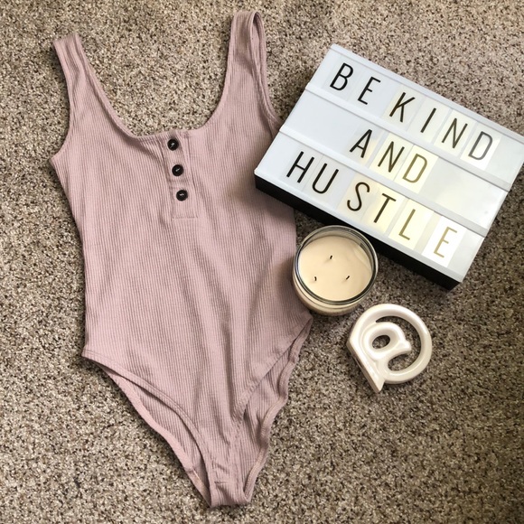 Cotton On Tops - Ribbed Button Bodysuit